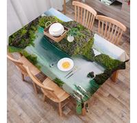 DALEXHM Tablecloth,Washable,Rectangle,137x183 cm,Paesaggio della maestosa scogliera nelle Filippine Wild Hot Nature Resort Fuori,Water-Repellent,Stain Protection,Festival,Restaurant,Party and Garden