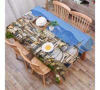 DALEXHM Tablecloth,Washable,Rectangle,137x183 cm,“Paesaggio urbano romano, cupole iconiche e strutture storiche, all'orizzonte de,Water-Repellent,Stain Protection,Festival,Restaurant,Party and Garden