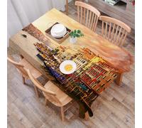 DALEXHM Tablecloth,Washable,Rectangle,137x183 cm,Paesaggio, Venezia Paesaggio italiano con ve,Water-Repellent,Stain Protection,Festival,Restaurant,Party and Garden