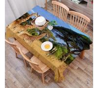 DALEXHM Tablecloth,Washable,Rectangle,137x183 cm,Parco Nazionale del Kenya Africa Fauna selvatica Animale Natura Safari Giraffe i,Water-Repellent,Stain Protection,Festival,Restaurant,Party and Garden