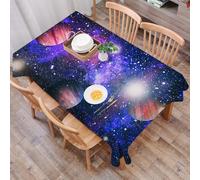 DALEXHM Tablecloth,Washable,Rectangle,137x183 cm,Pianeti, stelle e galassie nello spazio mostrano la bellezza dell'esplorazione s,Water-Repellent,Stain Protection,Festival,Restaurant,Party and Garden