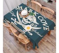 DALEXHM Tablecloth,Washable,Rectangle,137x183 cm,Pirati Jolly Roger - Grafica vettoriale in 2 colori personalizzati (2),Water-Repellent,Stain Protection,Festival,Restaurant,Party and Garden