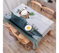 DALEXHM Tablecloth,Washable,Rectangle,137x183 cm,Portsmouth, Regno Unito - 17 giugno 2019 La portaerei della Royal Navy HMS,Water-Repellent,Stain Protection,Festival,Restaurant,Party and Garden