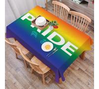 DALEXHM Tablecloth,Washable,Rectangle,137x183 cm, Pride, evento astratto e vibrante per la celebrazione dei diritti gay con icone,Water-Repellent,Stain Protection,Festival,Restaurant,Party and Garden