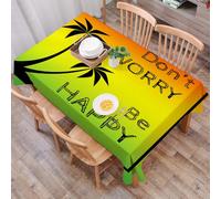 DALEXHM Tablecloth,Washable,Rectangle,137x183 cm,Rasta, citazione sulla musica dell'iconico cantante Palm Trees Ombre Decorative,Water-Repellent,Stain Protection,Festival,Restaurant,Party and Garden