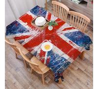 DALEXHM Tablecloth,Washable,Rectangle,137x183 cm,Retro La bandiera dell'Unione del Regno Unito Union Jack Rosso Blu Navy,Water-Repellent,Stain Protection,Festival,Restaurant,Party and Garden