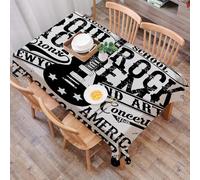 DALEXHM Tablecloth,Washable,Rectangle,137x183 cm,Retro, Soul Rock Academy Scuola di musica a tema Chitarra elettrica,Water-Repellent,Stain Protection,Festival,Restaurant,Party and Garden
