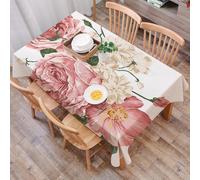 DALEXHM Tablecloth,Washable,Rectangle,137x183 cm,Rosa, corpetto antico con rosa vintage su sfondo grunge antico romantico primav,Water-Repellent,Stain Protection,Festival,Restaurant,Party and Garden