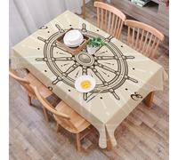DALEXHM Tablecloth,Washable,Rectangle,137x183 cm,Set di ruote per navi, strumento di navigazione antico con ruota per navi retrò,Water-Repellent,Stain Protection,Festival,Restaurant,Party and Garden
