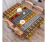 DALEXHM Tablecloth,Washable,Rectangle,137x183 cm,Simbolo ispirato alle strisce dell'arazzo, fascia colorata in stile tribale, col,Water-Repellent,Stain Protection,Festival,Restaurant,Party and Garden