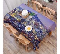 DALEXHM Tablecloth,Washable,Rectangle,137x183 cm,Skyline della città di Seul, Corea del Sud, al crepuscolo.,Water-Repellent,Stain Protection,Festival,Restaurant,Party and Garden