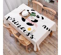 DALEXHM Tablecloth,Washable,Rectangle,137x183 cm,Sono una principessa, una ballerina divertente, un panda,Water-Repellent,Stain Protection,Festival,Restaurant,Party and Garden