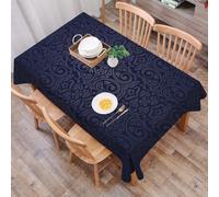 DALEXHM Tablecloth,Washable,Rectangle,137x183 cm,Stampa artistica con foglie floreali e vortici ispirata all'epoca reale antica,Water-Repellent,Stain Protection,Festival,Restaurant,Party and Garden