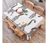 DALEXHM Tablecloth,Washable,Rectangle,137x183 cm,Stampa con lemuri. Motivo vettoriale senza soluzione di continuità con animali s,Water-Repellent,Stain Protection,Festival,Restaurant,Party and Garden