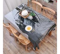 DALEXHM Tablecloth,Washable,Rectangle,137x183 cm,Sul freddo fiume di Xiaomuqiao, la mattina presto d'inverno,Water-Repellent,Stain Protection,Festival,Restaurant,Party and Garden