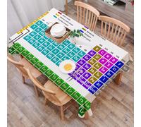 DALEXHM Tablecloth,Washable,Rectangle,137x183 cm,Tavola periodica, materiale didattico per la didattica scientifica in classe,Water-Repellent,Stain Protection,Festival,Restaurant,Party and Garden