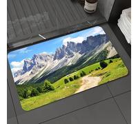 DALEXHM Tappetino da Bagno 40x60 cm,Arredamento rustico, sentiero tortuoso tra prati di pinete e paesaggio montano,Antiscivolo,Morbido Assorbente, in Microfibra,Lavabile in Lavatrice,per Vasca,Doccia