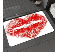DALEXHM Tappetino da Bagno 40x60 cm,Bacio, rossetto rosso segno a forma di cuore espressione passione romanticismo,Antiscivolo,Morbido Assorbente, in Microfibra,Lavabile in Lavatrice,per Vasca,Doccia