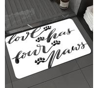 DALEXHM Tappetino da Bagno 40x60 cm,Citazione, lettere scritte a mano in stile acquerello, l'amore ha quattro zamp,Antiscivolo,Morbido Assorbente, in Microfibra,Lavabile in Lavatrice,per Vasca,Doccia