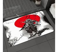 DALEXHM Tappetino da Bagno 40x60 cm,disegno a mano di un guerriero samurai con la parola samurai scritta in kanji,Antiscivolo,Morbido Assorbente, in Microfibra,Lavabile in Lavatrice,per Vasca,Doccia