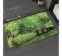 DALEXHM Tappetino da Bagno 40x60 cm,Foresta verde, ponte sul ruscello, acqua ferma in un ambiente verde, ponte di,Antiscivolo,Morbido Assorbente, in Microfibra,Lavabile in Lavatrice,per Vasca,Doccia