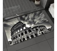DALEXHM Tappetino da Bagno 40x60 cm,Il Colosseo romano bianco e nero con il suo intreccio di luci e ombre,Antiscivolo,Morbido Assorbente, in Microfibra,Lavabile in Lavatrice,per Vasca,Doccia