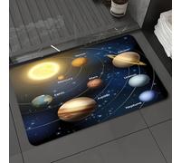 DALEXHM Tappetino da Bagno 40x60 cm,Il solare è sto da Terra, Mercurio, Venere, Marte, Giove, Saturno, Urano, Net,Antiscivolo,Morbido Assorbente, in Microfibra,Lavabile in Lavatrice,per Vasca,Doccia