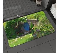 DALEXHM Tappetino da Bagno 40x60 cm,La casa segreta della Contea, la casa degli con la porta blu e il tetto di pa,Antiscivolo,Morbido Assorbente, in Microfibra,Lavabile in Lavatrice,per Vasca,Doccia