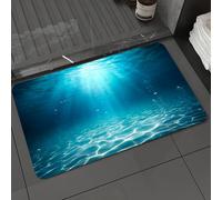 DALEXHM Tappetino da Bagno 40x60 cm,Mare sottomarino - Abisso profondo con luce solare blu,Antiscivolo,Morbido Assorbente, in Microfibra,Lavabile in Lavatrice,per Vasca,Doccia