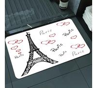 DALEXHM Tappetino da Bagno 40x60 cm,Parigi Set Torre Eiffel, Eiffel Parigi è sempre una buona idea Luoghi turistic,Antiscivolo,Morbido Assorbente, in Microfibra,Lavabile in Lavatrice,per Vasca,Doccia