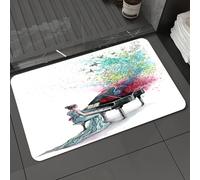 DALEXHM Tappetino da Bagno 40x60 cm,Pianoforte, illusione di arte con motivo ad acquerello di una ragazza che suon,Antiscivolo,Morbido Assorbente, in Microfibra,Lavabile in Lavatrice,per Vasca,Doccia