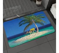 DALEXHM Tappetino da Bagno 40x60 cm,Spiaggia tropicale, una rilassante sedia a sdraio con un drink, adagiata sulle,Antiscivolo,Morbido Assorbente, in Microfibra,Lavabile in Lavatrice,per Vasca,Doccia