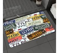 DALEXHM Tappetino da Bagno 40x60 cm,Targhe automobilistiche vintage, originali, in stile retrò, personalizzate, cr,Antiscivolo,Morbido Assorbente, in Microfibra,Lavabile in Lavatrice,per Vasca,Doccia