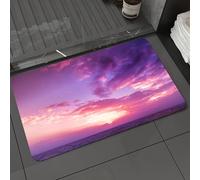 DALEXHM Tappetino da Bagno 40x60 cm,Tramonto con vista del cielo rosa che colora il cielo e le nuvole, immagine a,Antiscivolo,Morbido Assorbente, in Microfibra,Lavabile in Lavatrice,per Vasca,Doccia