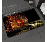 DALEXHM Tappetino da Bagno 50x80 cm,Bitcoin, simbolo delle criptovalute che brucia tra le me e banconote,Antiscivolo,Morbido Assorbente, in Microfibra,Lavabile in Lavatrice,per Vasca,Doccia