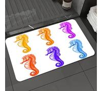 DALEXHM Tappetino da Bagno 50x80 cm,Decorazione animale, set di cavallucci marini che si tuffano e nuotano, unico,Antiscivolo,Morbido Assorbente, in Microfibra,Lavabile in Lavatrice,per Vasca,Doccia