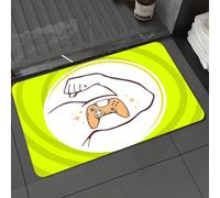 DALEXHM Tappetino da Bagno 50x80 cm,Illustrazione di un uomo forte con un braccio e un'icona di un joystick, stile,Antiscivolo,Morbido Assorbente, in Microfibra,Lavabile in Lavatrice,per Vasca,Doccia
