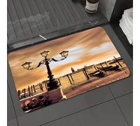DALEXHM Tappetino da Bagno 50x80 cm,Laguna di Venezia. Gondole ormeggiate in Piazza San Marco sui Canal Grandi di,Antiscivolo,Morbido Assorbente, in Microfibra,Lavabile in Lavatrice,per Vasca,Doccia