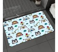 DALEXHM Tappetino da Bagno 50x80 cm,Modello artico senza soluzione di continuità con oggetti in stile lineare, ill,Antiscivolo,Morbido Assorbente, in Microfibra,Lavabile in Lavatrice,per Vasca,Doccia