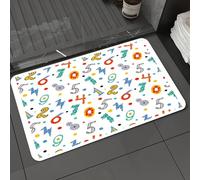 DALEXHM Tappetino da Bagno 50x80 cm,Numeri colorati e pois. Possono essere utilizzati per scrapbooking su carta di,Antiscivolo,Morbido Assorbente, in Microfibra,Lavabile in Lavatrice,per Vasca,Doccia