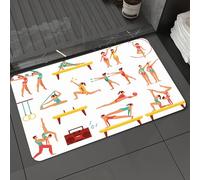 DALEXHM Tappetino da Bagno 50x80 cm,Persone acrobatiche. Ginnasti in azione, pose sportive, atleti che realizzano,Antiscivolo,Morbido Assorbente, in Microfibra,Lavabile in Lavatrice,per Vasca,Doccia