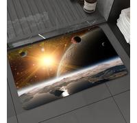 DALEXHM Tappetino da Bagno 50x80 cm,Scena mattutina aliena con più corpi celesti e pianeti in orbita,Antiscivolo,Morbido Assorbente, in Microfibra,Lavabile in Lavatrice,per Vasca,Doccia