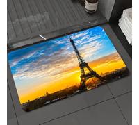 DALEXHM Tappetino da Bagno 50x80 cm,Torre Eiffel, vista dell'alba della capitale della Torre Eiffel,Antiscivolo,Morbido Assorbente, in Microfibra,Lavabile in Lavatrice,per Vasca,Doccia