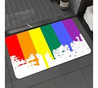 DALEXHM Tappetino da Bagno 60x100cm,Arcobaleno, modello di bandiera arcobaleno, supporto orgoglio, stile di vita,Antiscivolo,Morbido Assorbente, in Microfibra,Lavabile in Lavatrice,per Vasca,Doccia