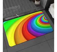 DALEXHM Tappetino da Bagno 60x100cm,Arcobaleno, semicerchi color arcobaleno che diventano sempre più,Antiscivolo,Morbido Assorbente, in Microfibra,Lavabile in Lavatrice,per Vasca,Doccia