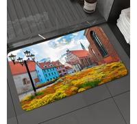 DALEXHM Tappetino da Bagno 60x100cm,Città Vecchia di Riga, capitale della Lettonia, con edifici storici medievali,Antiscivolo,Morbido Assorbente, in Microfibra,Lavabile in Lavatrice,per Vasca,Doccia
