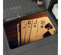 DALEXHM Tappetino da Bagno 60x100cm,Decorazioni per tornei di poker, vecchie carte, morbide e accoglienti,Antiscivolo,Morbido Assorbente, in Microfibra,Lavabile in Lavatrice,per Vasca,Doccia