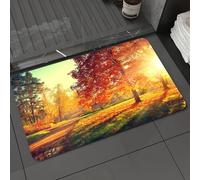 DALEXHM Tappetino da Bagno 60x100cm,Giornata nebbiosa e vibrante nella foresta, raggi di sole, alberi, fogliame, f,Antiscivolo,Morbido Assorbente, in Microfibra,Lavabile in Lavatrice,per Vasca,Doccia