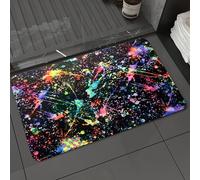 DALEXHM Tappetino da Bagno 60x100cm,L'opera d'arte dipinta a inchiostro con colori fluorescenti,Antiscivolo,Morbido Assorbente, in Microfibra,Lavabile in Lavatrice,per Vasca,Doccia
