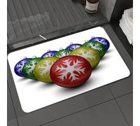 DALEXHM Tappetino da Bagno 60x100cm,Palline decorative arcobaleno con fiocchi di neve,Antiscivolo,Morbido Assorbente, in Microfibra,Lavabile in Lavatrice,per Vasca,Doccia